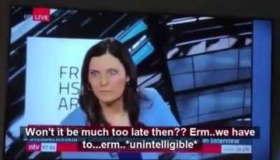 German TV interviewer pushes for sooner enforcement of vax mandate, then collapses live on air due to climate change.