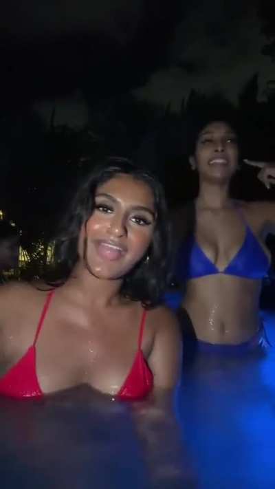 Tamil bikini duo in hot tub 