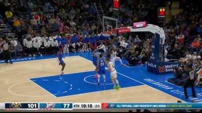 [Highlight] Peyton Watson strips the ball, finishes the alleyoop