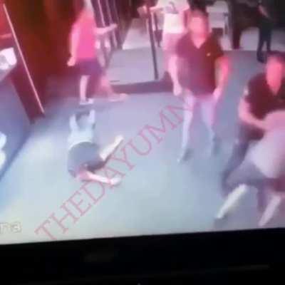 Knocked him out and broke his both arms