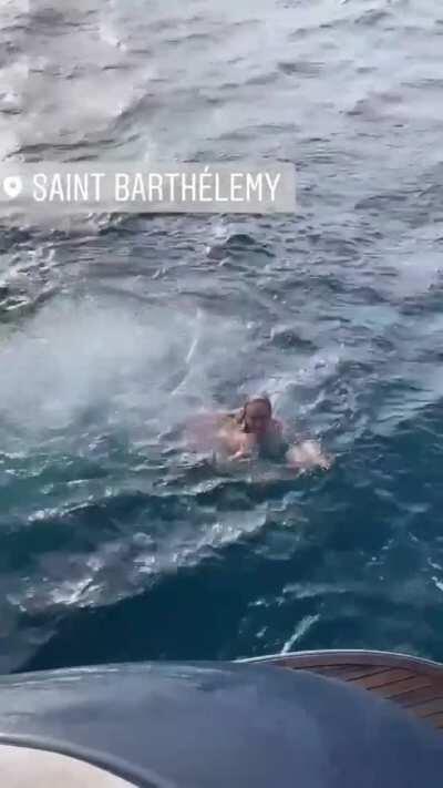 Danielle's in a thong bikini