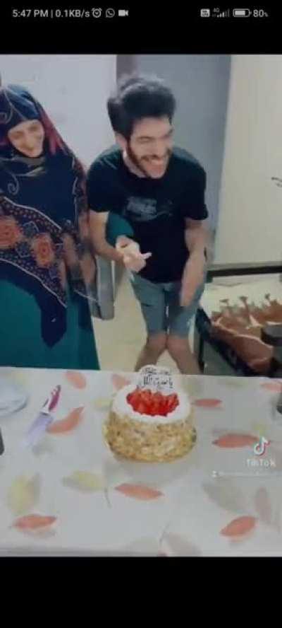 What a sweet boy who insisted on celebrating his mum's birthday.