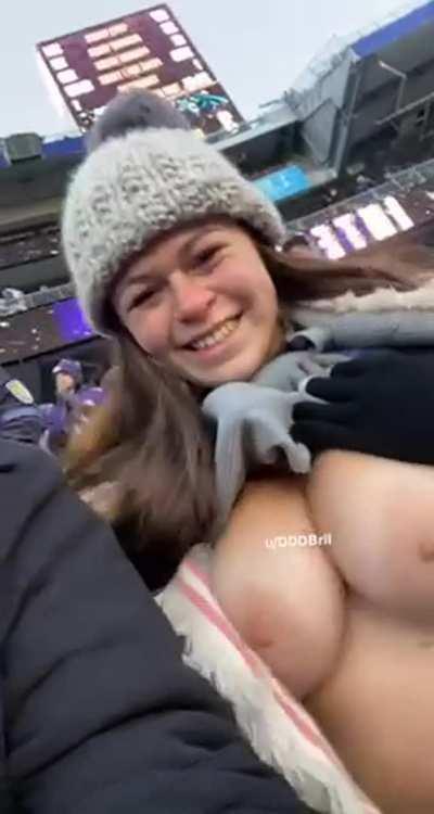 My flash at the Football game! [GIF]