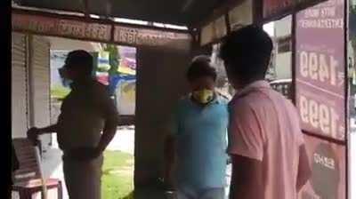 Police action in India to prevent people from going out in lockdown.