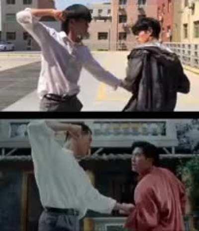 dudes try to re-enact a scene from action film