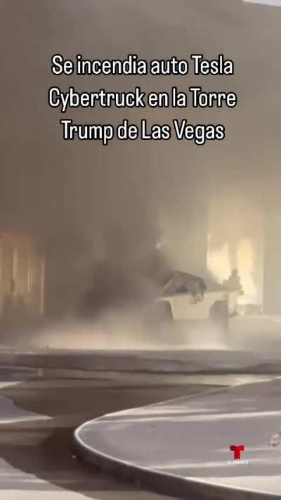 Cybertruck loaded with fireworks burns outside Trump Hotel in Las Vegas, Nevada 01/01/2025