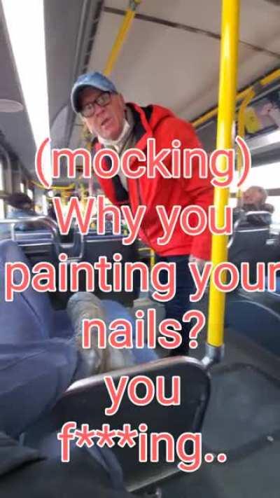 Homophobic maskhole attacks me on the bus when I refused to shut the window until he puts his mask on (ottawa, mask mandate in effect w/250$ fine for non-compliance)