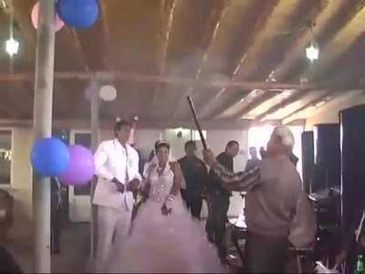 Using pyrotechnics indoors at a wedding without safety precautions
