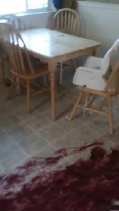 When me and my sis were four, we knocked over a paint can and jumped in it, and ran all over the house. Imagine my moms expression when she came back from her break.