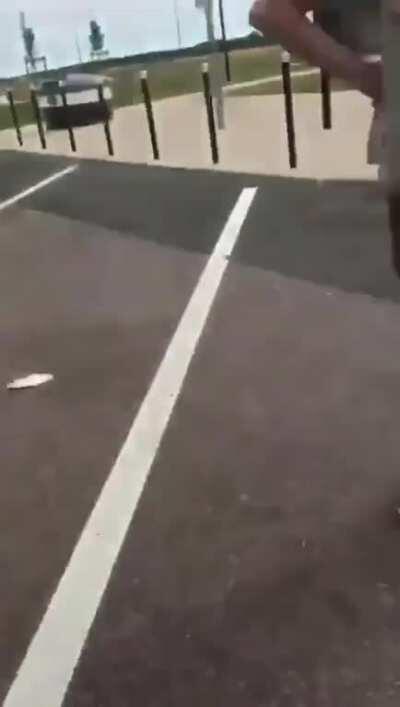 Family returns to the UK from vacation to find two African migrants in the storage pod on the roof of their car with all of the contents missing.