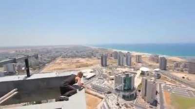 back flip atop a sky scraper