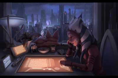 The archives are now complete. An animation of my painting of lofi Ahsoka)