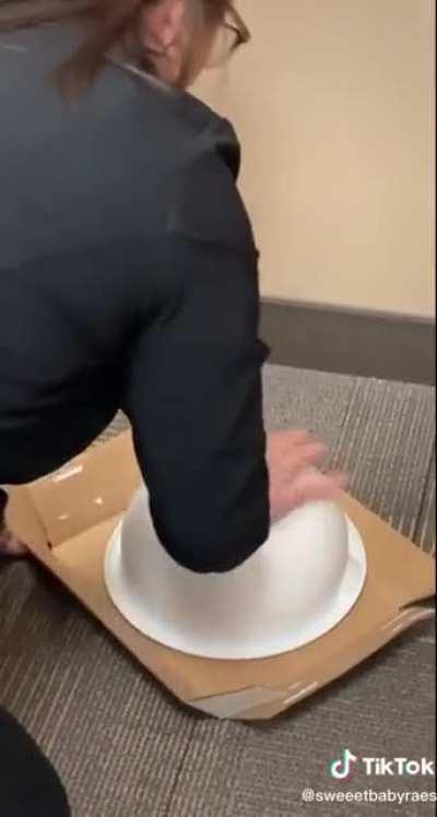 A joke at work with catching a mouse