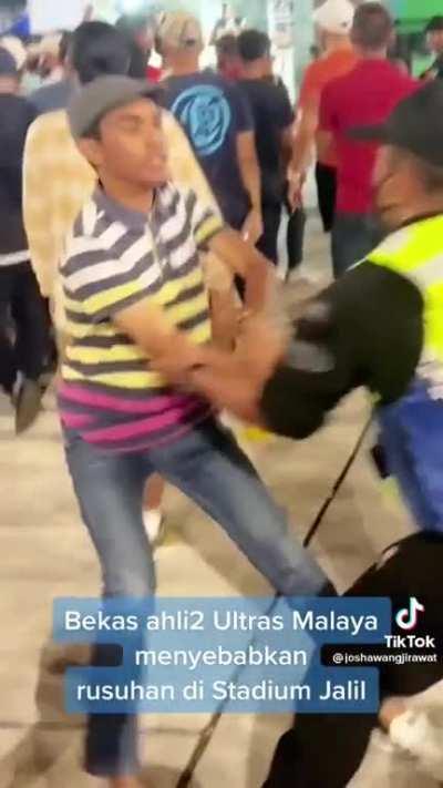 Football fan tried to incite fans of the other team by shouting towards them