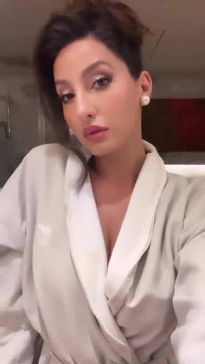 Nora Fatehi Wore Nothing Benath this Bathrobe