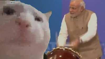 I made |Modiji x vibing_cat| meme template