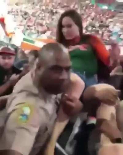 Drunk fan slaps a cop