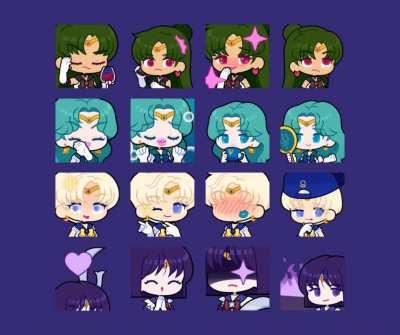 I Drew Emotes of the Inner Senshi