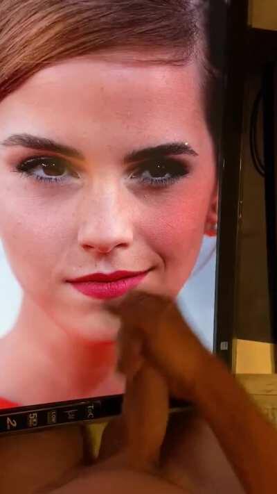 Huge cum tribute for Emma Watson! I fed him Ms Watson pics for hours until he unloaded all over her! If u like 2 show off and want 2 b fed pics 2 edge and jerk 2 then add hertsgirls on k1k - second screen required