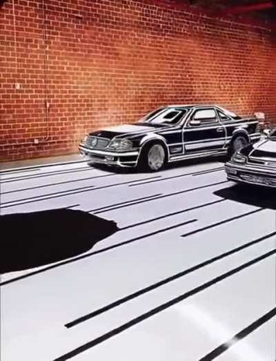 Artist Joshua Vides makes real cars look like cartoon illusions
