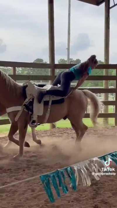 Objectively that's very impressive trick riding, but......