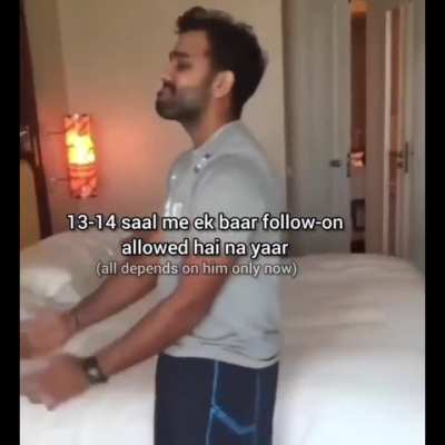 India looking to avoid follow-on tomorrow meanwhile the guy with a different idea (it is allowed after 13-14 years) 