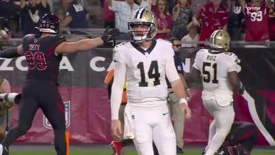 [Highlight] This shot of Dalton after he threw the pick 6 and Wilson front flips into the end zone