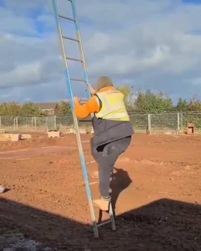 How not to use a ladder