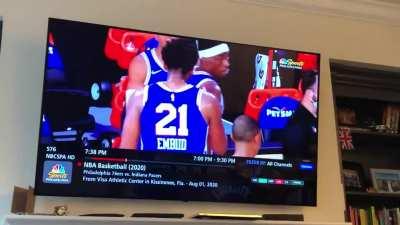 Embiid and Shake jawing on the sideline heading into the end of the 1st...