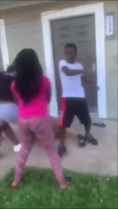 Mother and kid jumped