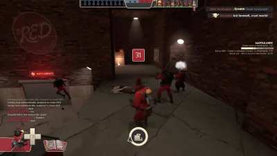 pyro indirectly kills medic, trips and dies