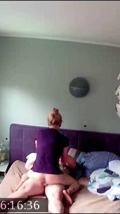 Watch my wife fuck her ex and ride his big cock hard. She cums on his cock every time. Then I lick her pussy and his cock clean. I wish that he Fuck me too