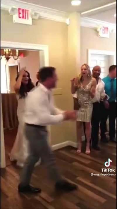 Making that amazing entrance with your bride.