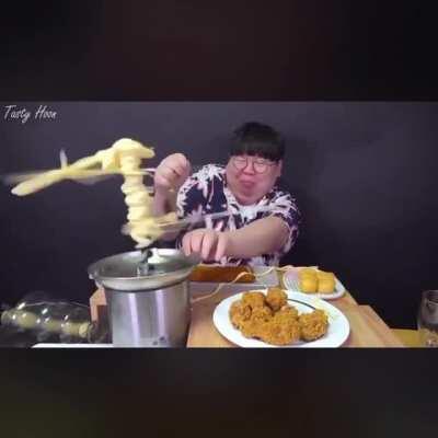 Putting cheese inside a chocalate fountain, what could POSSIBLY go wrong