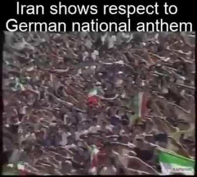 The way these Iranian soccer fans show respect to Germany before the match