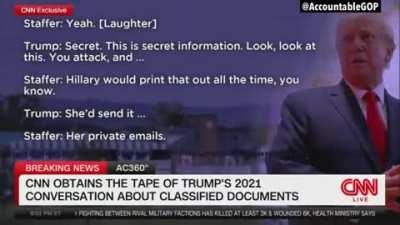 He's talking about how our military was trying to goad him into going to war with Iran, yet all the media can focus on is him talking about the classified papers proving it...