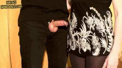 Huge cumshot on clothes