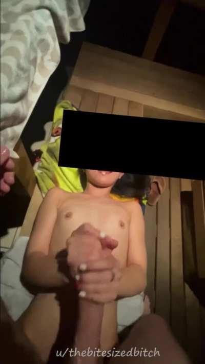 I helped him cum 3 times during this sauna session. The 2nd and 3rd were creampies 🫣