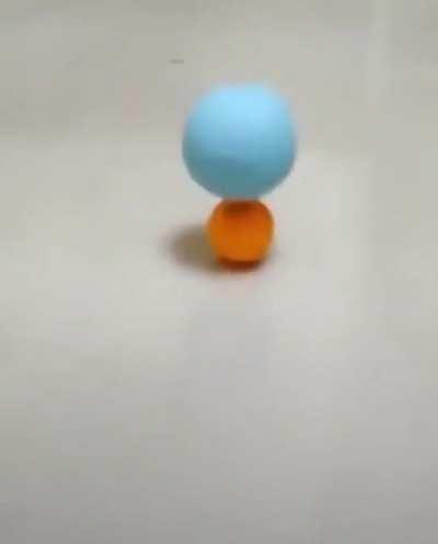 Spinning a ball on top of another ball