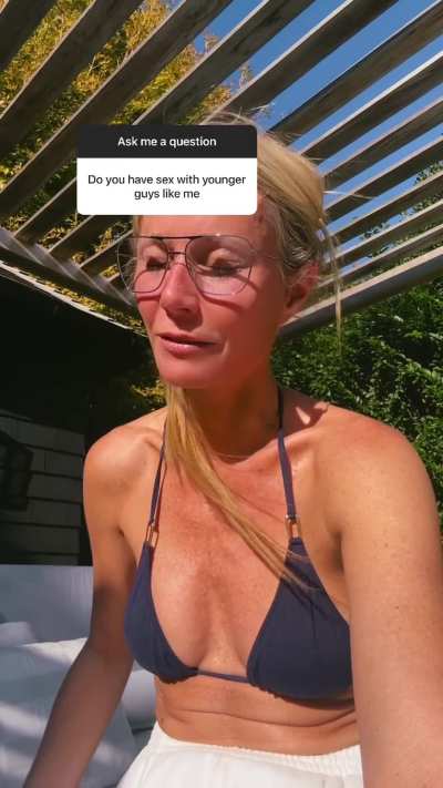 Gwyneth-giving the answer to the question- from her Instagram 8/23/24