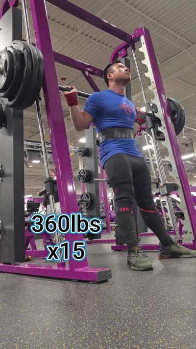 500lb Smith Machine Squat & 360lbs x15 @180lb bw