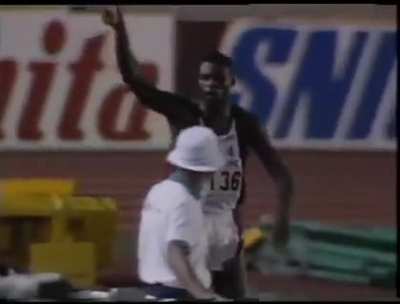Michael Anthony Powell sets world record long jumping (1991) at 8.95 meters (29 ft 41⁄4 in)