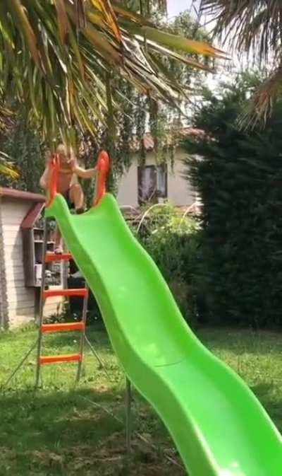 It's a long trip down thay slide