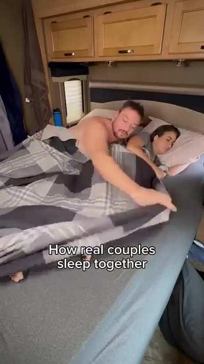 How real couples sleep together.