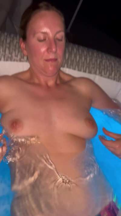 Wanna join me in the hot tub? My husband will film us doing whatever you like 💦