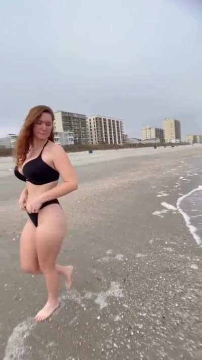 Walking along the beach