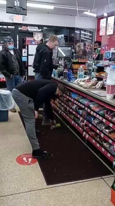 Man Gets Hit In The Face With A Can And Beatdown After Calling A Man The N Word.