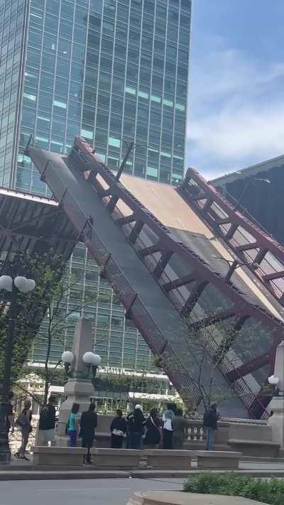 Dude got stuck on the bridge.