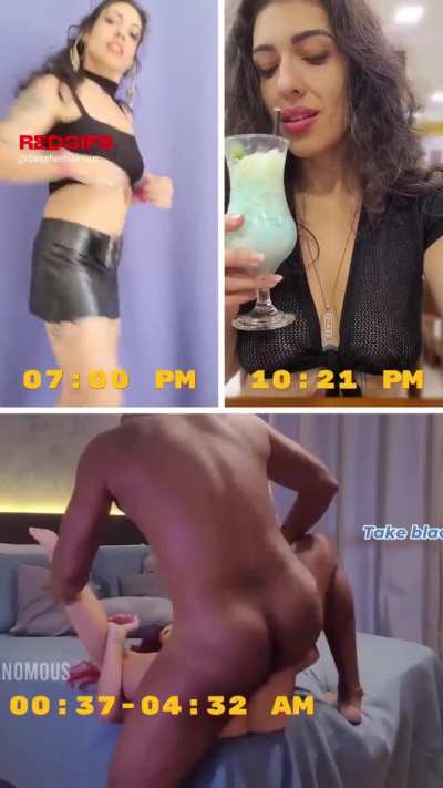 Promised she'd be back before the clock struck 12. Came crawling through the door at 5-something smelling like a gangbang locker room