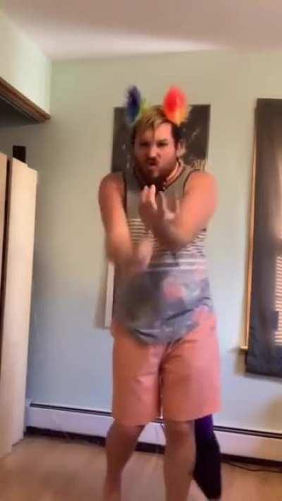 This guy does the same thing in the same outfit in every video